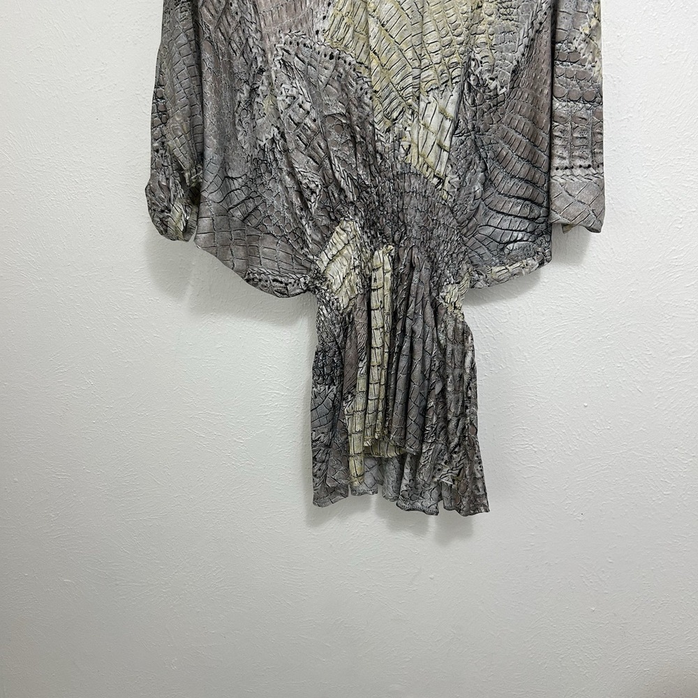 Sofia Collections Snake Print Tunic Dress Cinched Drop Waist Banded One Size - Picture 6 of 7